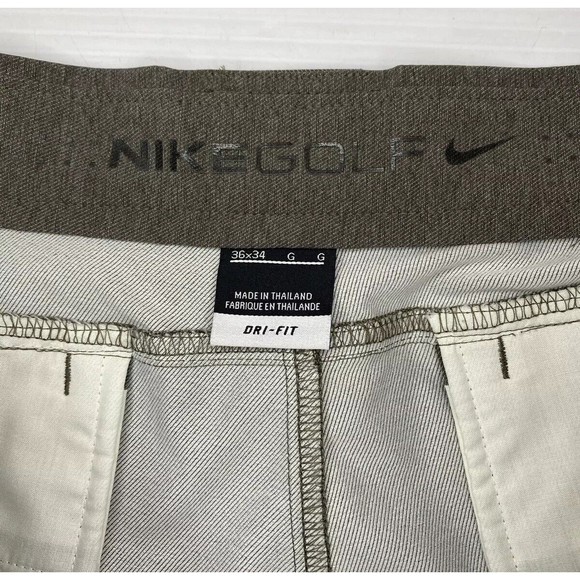 NIKE GOLF Men’s Flat Front Dri-Fit Chinos Vented Pants 381279-020 Taupe 36x34 - Picture 3 of 8